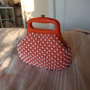 1960s Popcorn Raffia Lucite Handbag